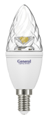 Светодиодная лампа Свеча витая GLDEN-CT 6W E14 2700/4500K General