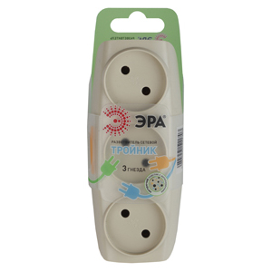 SP-3-I ЭРА Тройник 3гн, без заземл. (сл. кость) - купить в Севастополе